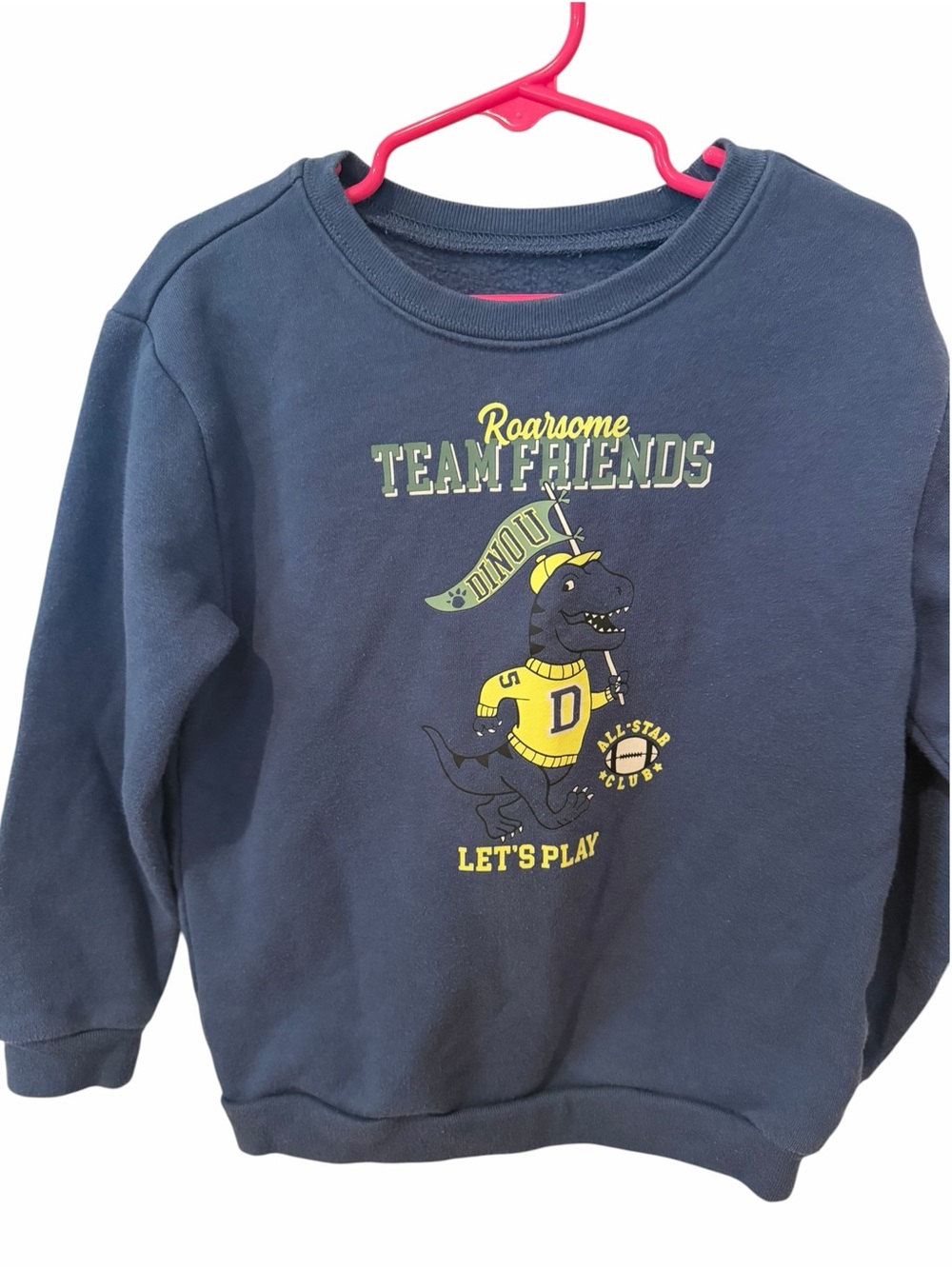 Garanimals Boys 5T Navy Dinosaur Football Graphic Crewneck Sweatshirt